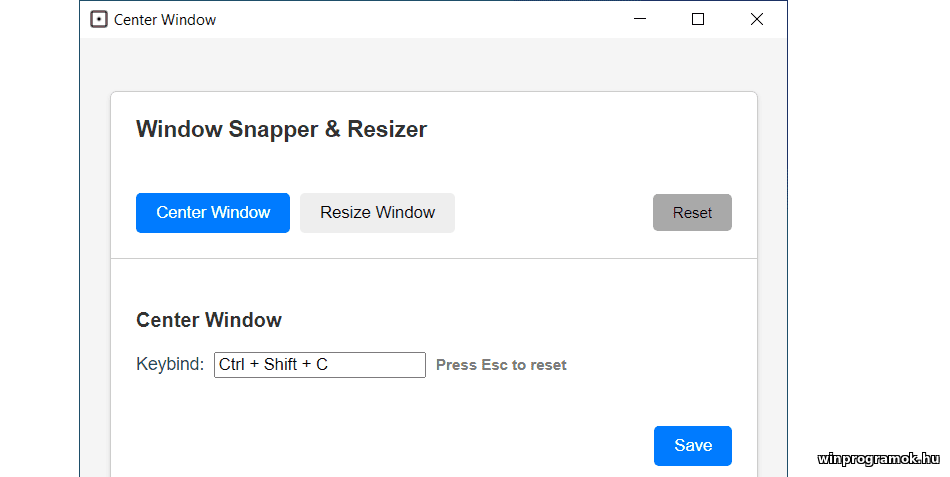 Window Center & Resizer