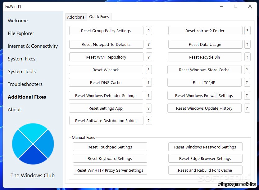 FixWin 11 ingyenes magyar letöltés Windows 64-bit