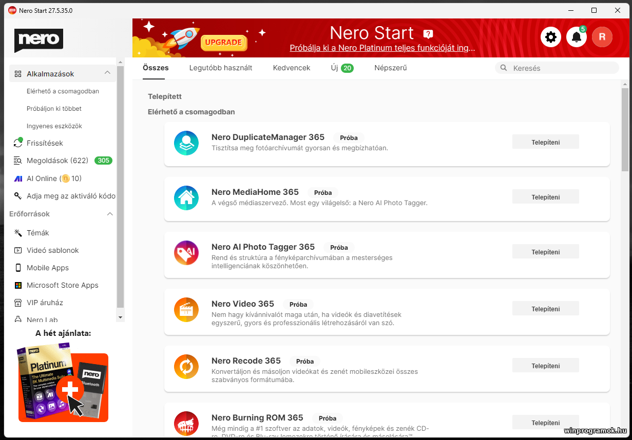 Nero Burning ROM ingyenes magyar letöltés Windows 64-bit