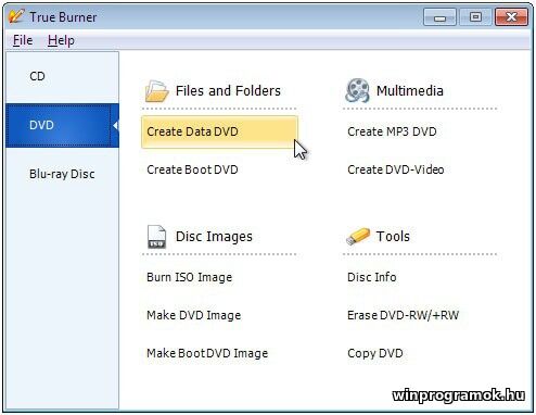 True Burner ingyenes magyar letöltés Windows 64-bit